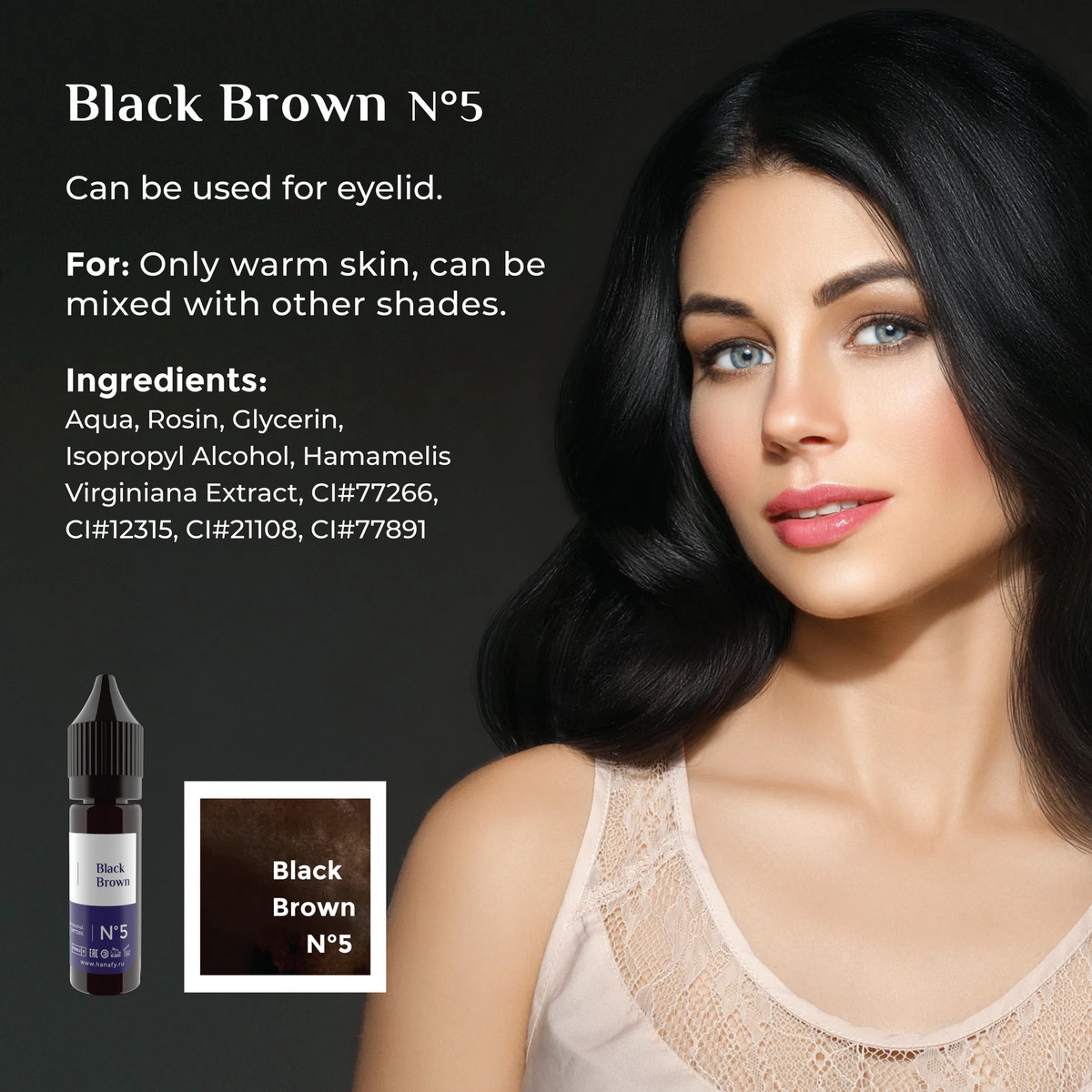 Hanafy Black Brown N5 Used for Eyeliner - Bold and Defined Look