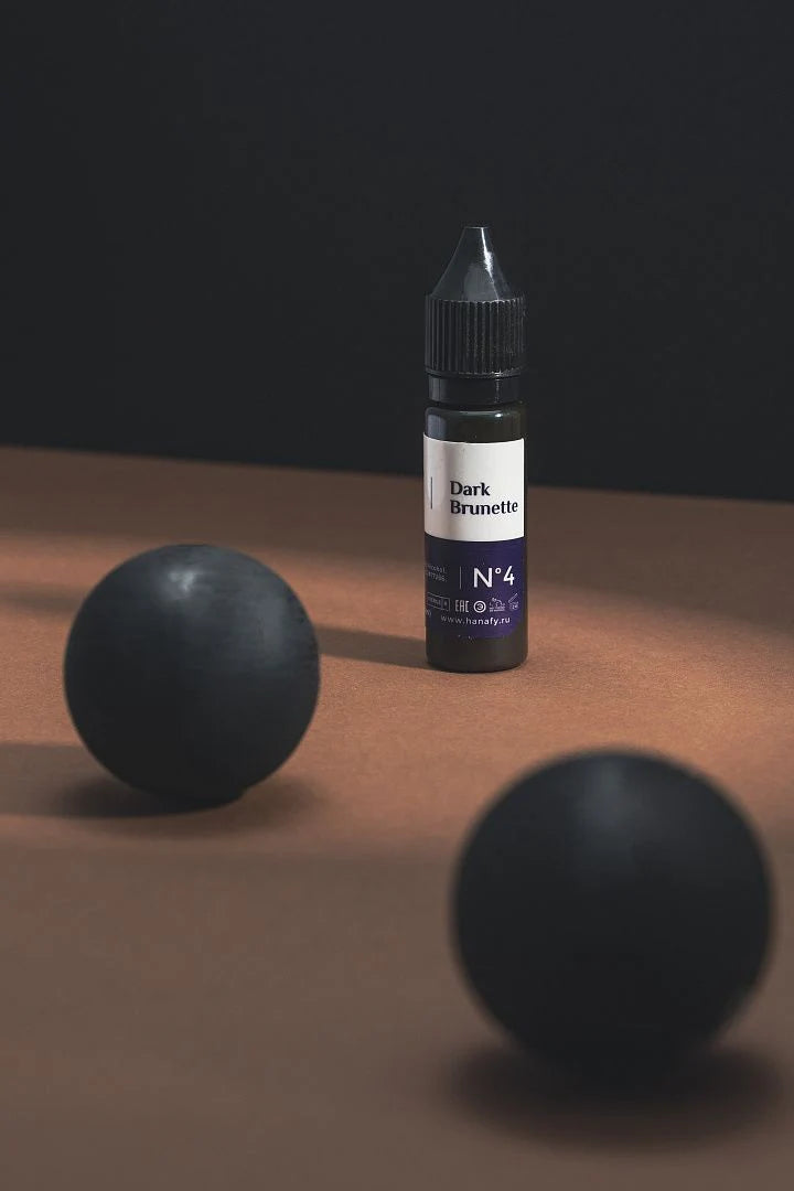 Hanafy Dark Brunette N4 Pigment Bottle - Rich Brown Shade for Permanent Makeup