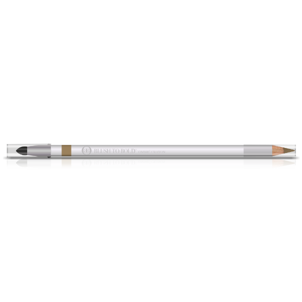 Blush to Bold brow pencil with an attached soft domed sponge for seamless blending and airy fronts.