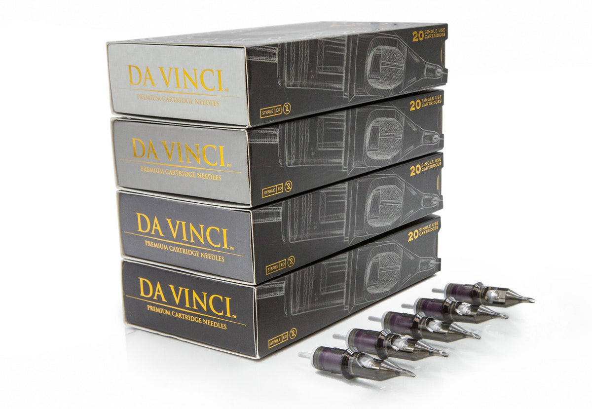 Da Vinci Premium Cartridge Needles . High-quality professional needle cartridges designed for PMU and tattoo artists, offering precision, stability, and smooth ink flow. Each box contains 20 single-use, EO-sterilized cartridges.

