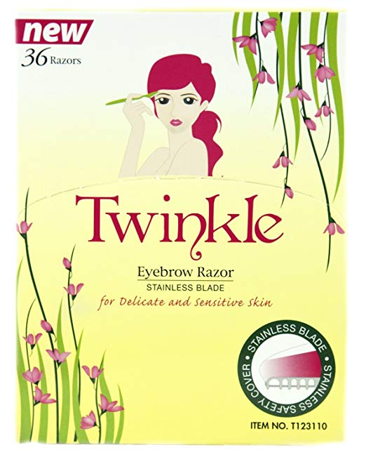 Twinkle Eyebrow Razor 36-pack in Disposable stainless-steel eyebrow razors designed for precise brow shaping, cleanup, and defining clean lines for PMU artists before mapping or pre-draw. Made for delicate and sensitive skin.
